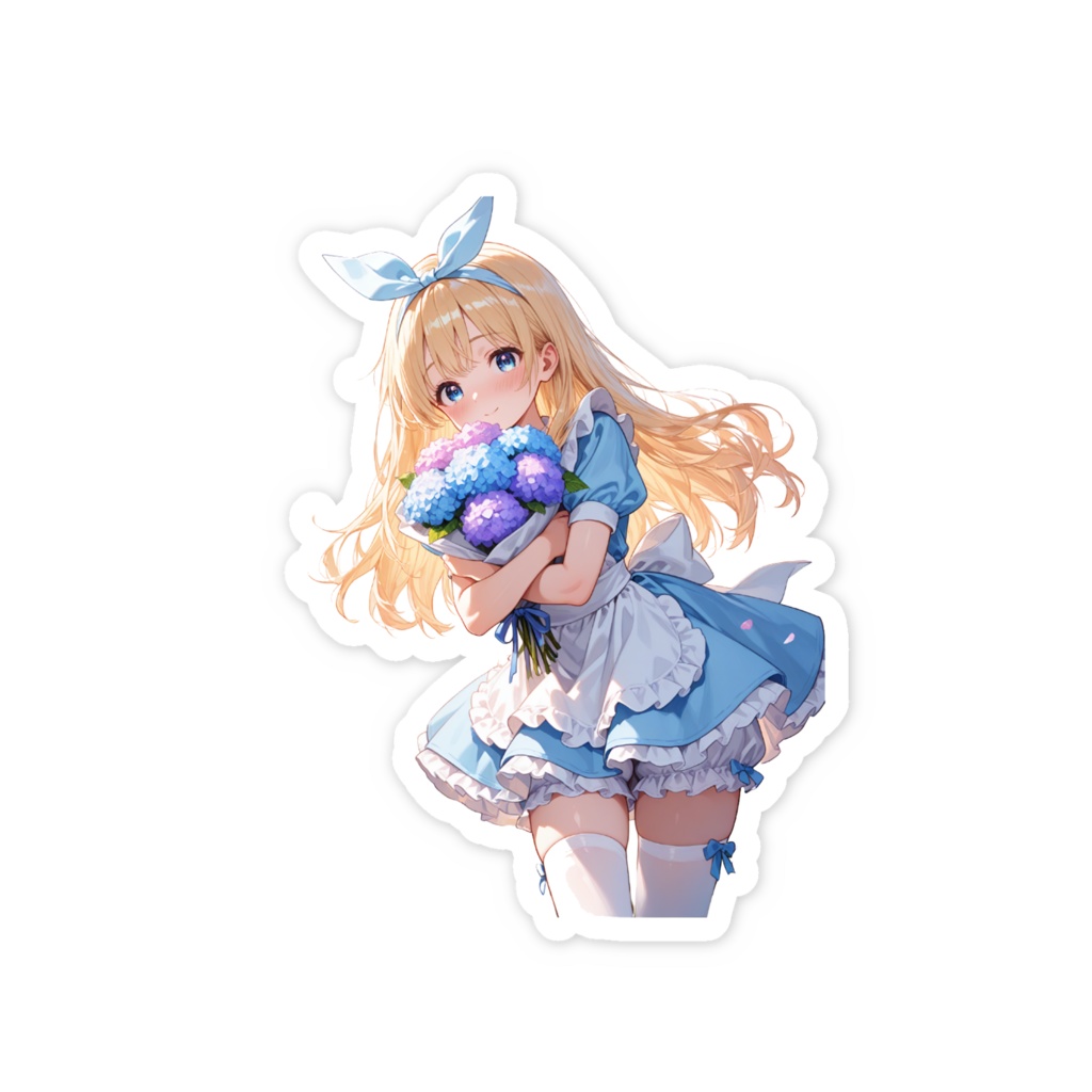アリスちゃんのスマホステッカー 紫陽花