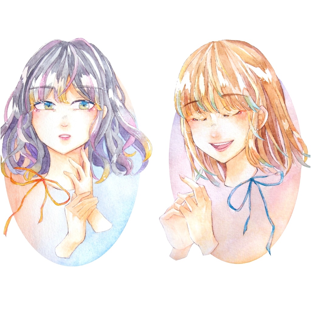 【終了】透明水彩 巾着ポーチ