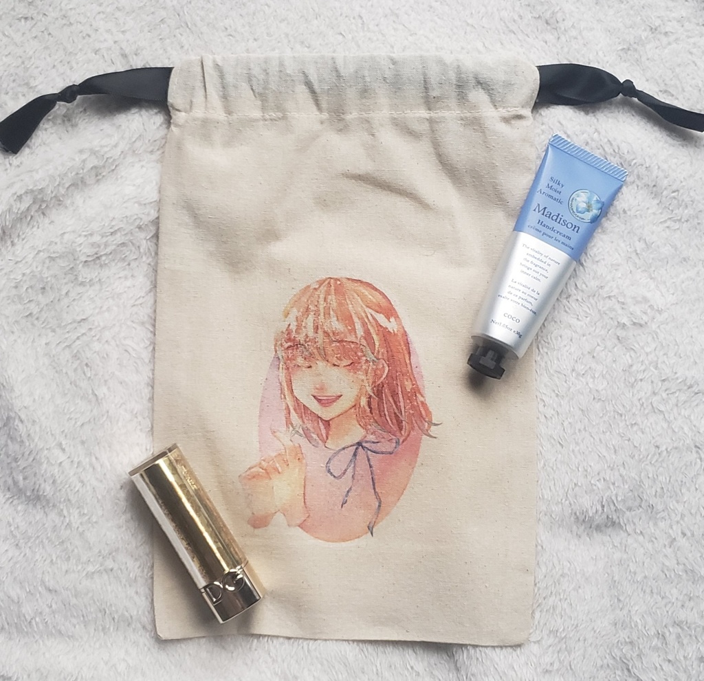 【終了】透明水彩 巾着ポーチ