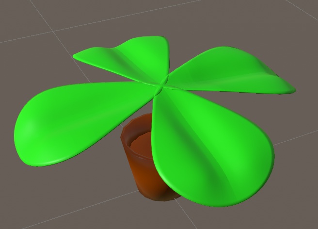 リクルスさんがBlenderと3時間くらい格闘して作った四つ葉のクローバーの鉢植え