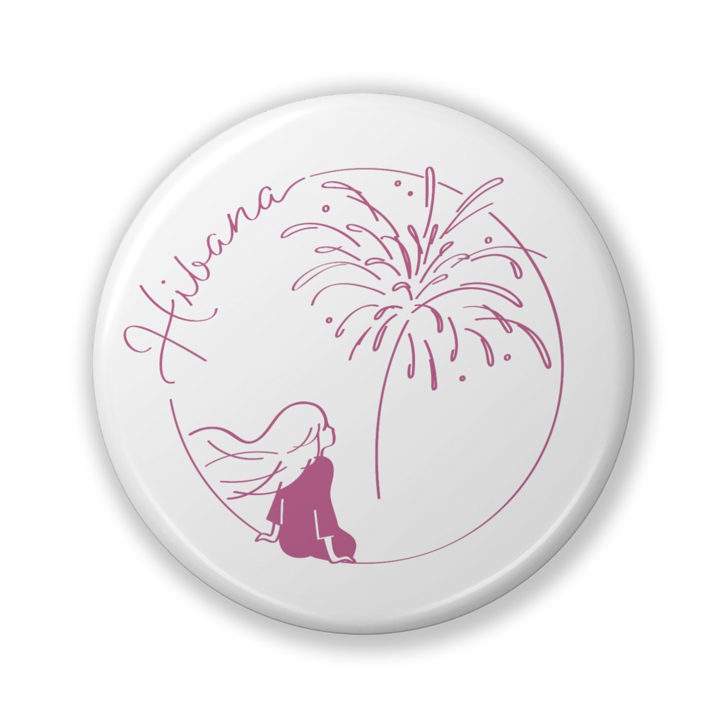 『ヒバナ - ロゴ』缶バッジ【ピンク】