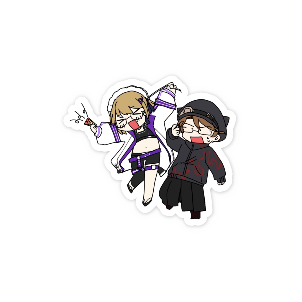 ミニキャラスマホステッカー