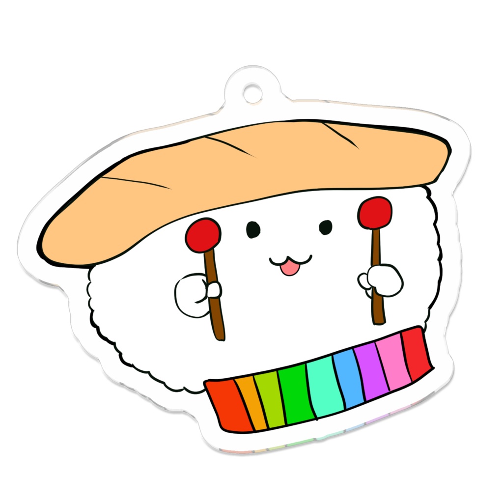 サーモン寿司と木琴の妖精もんもんのアクリルキーホルダー