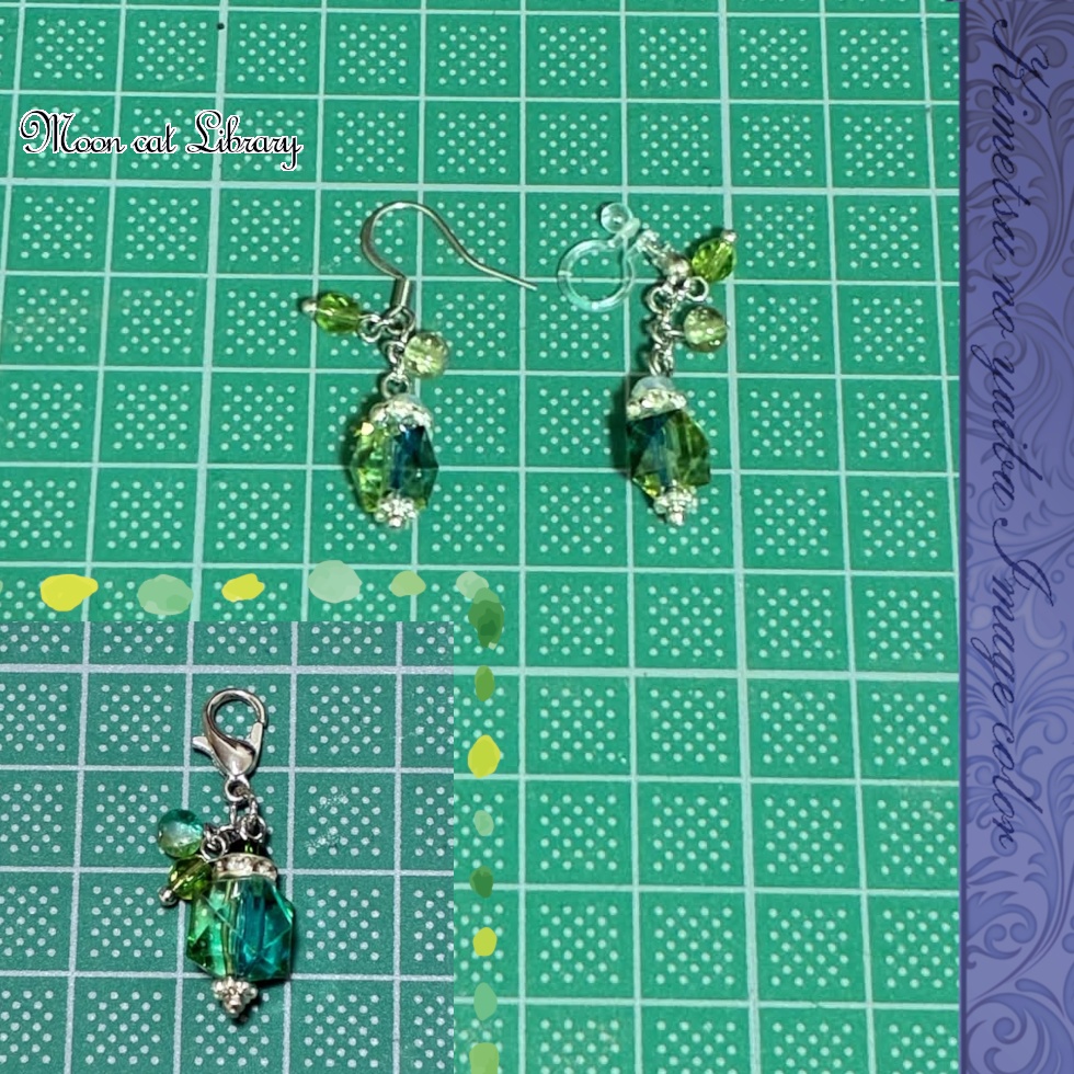 ポリゴンビーズのピアス・イヤリング・チャーム