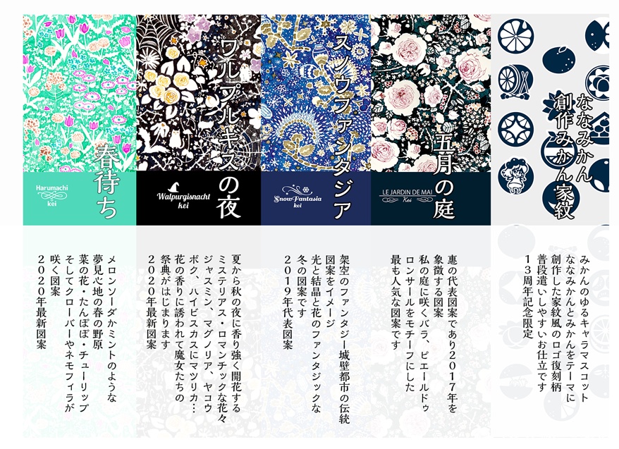 2020SS/万年筆イラスト図案・ななみかん・平ポーチ