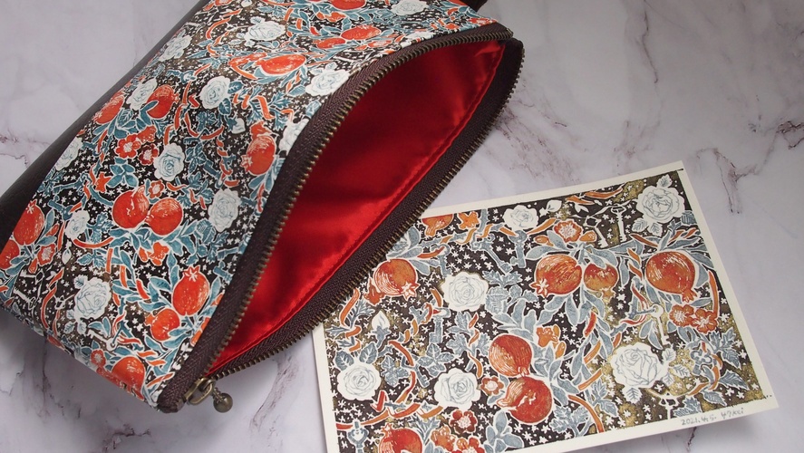 2021 SS/万年筆イラスト図案 フラットポーチ