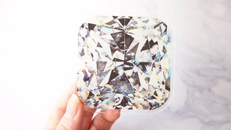 Cushion cut  DIAMOND 複製原画アクリルコースター💎