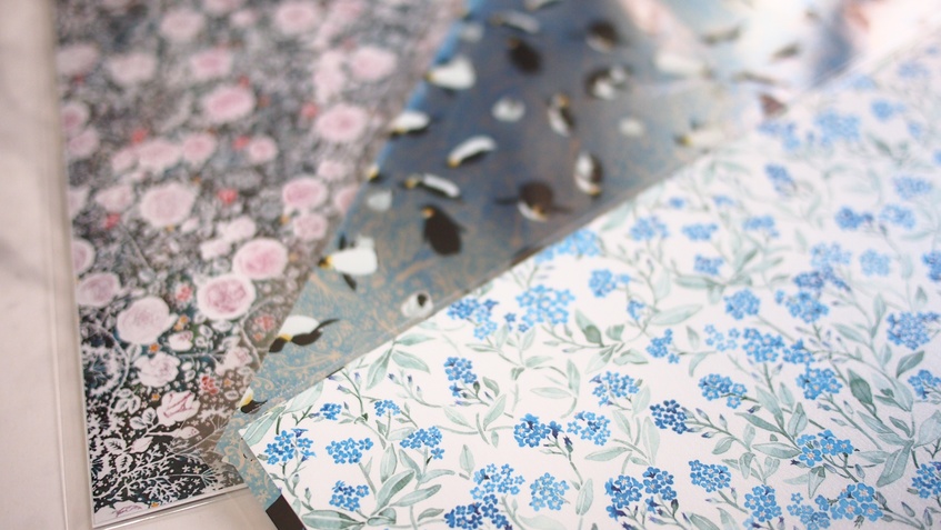 万年筆イラスト図案 A4 厚紙デザインペーパーセット