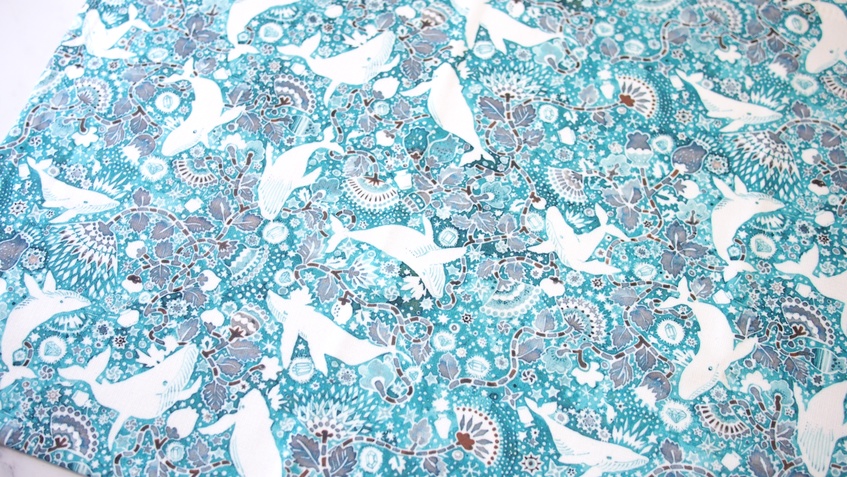 【 KUJIRANO FANTASIA 】図案ブランケット