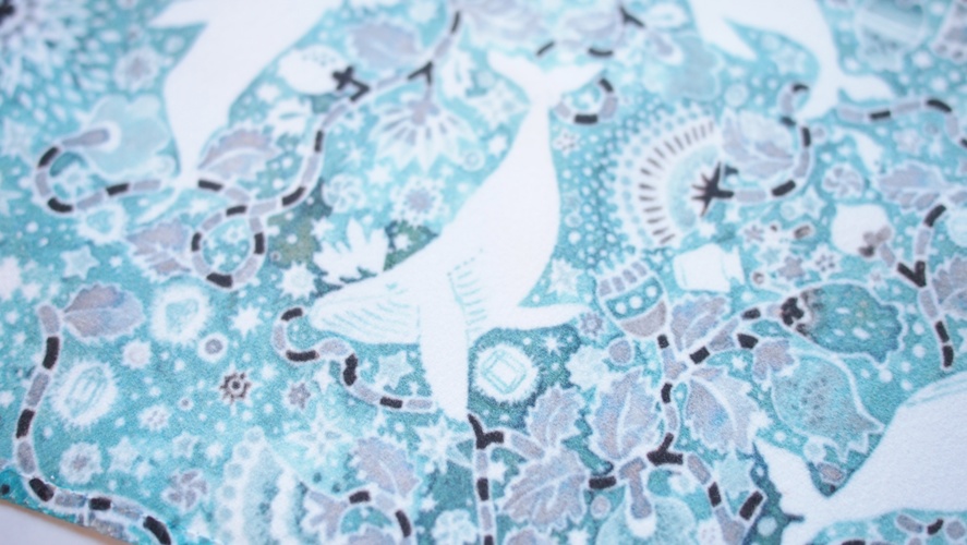 【KUJIRANO FANTASIA 】図案ミニハンカチ