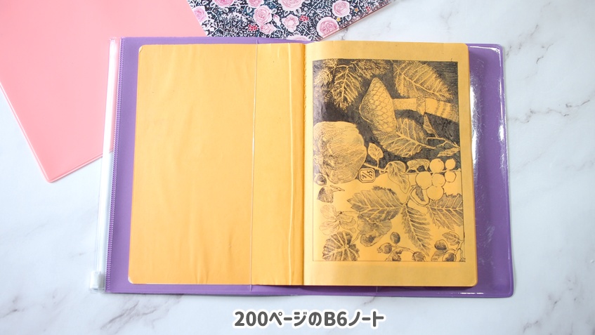 B6サイズ PVC製 Wポケット付き図案ブックカバー