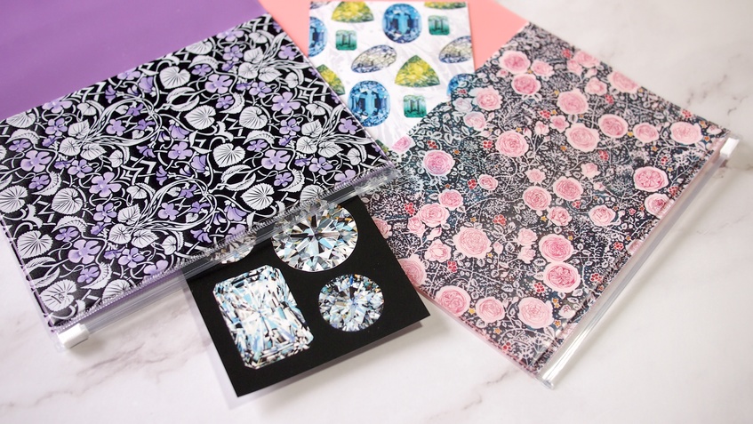 B6サイズ PVC製 Wポケット付き図案ブックカバー