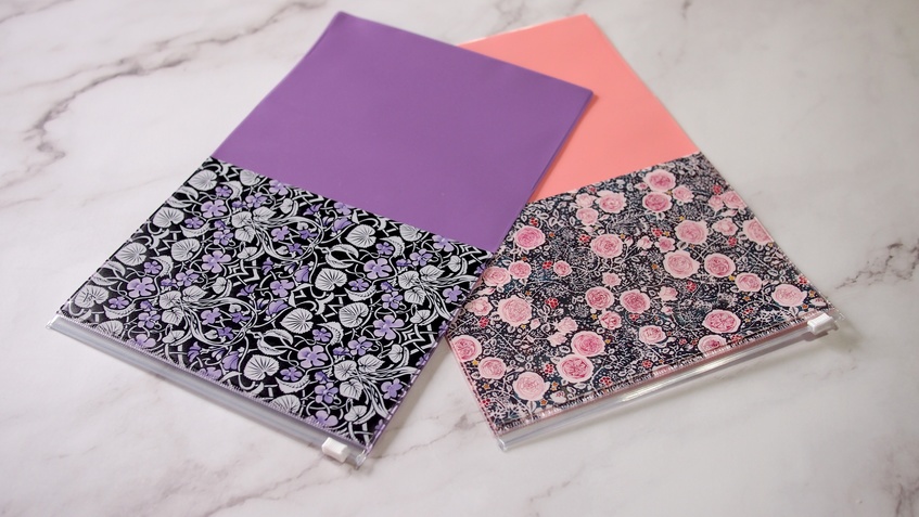 B6サイズ PVC製 Wポケット付き図案ブックカバー