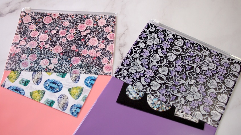 B6サイズ PVC製 Wポケット付き図案ブックカバー