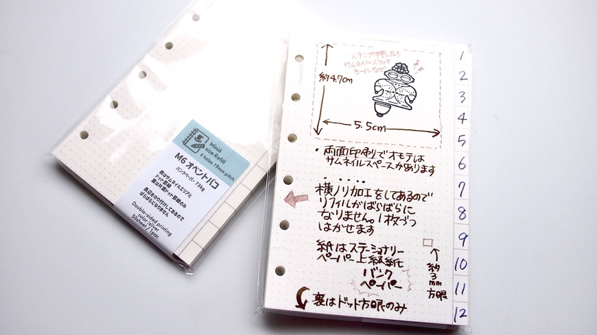 47keiMARK// ミニ6手帳用 リフィル M6 オベントバコ