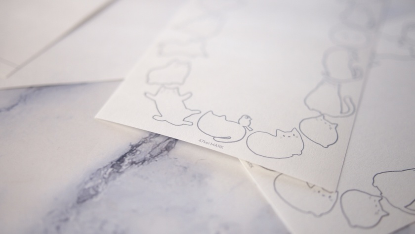 47keiMARK// ミニ6手帳リフィルサイズ(穴あけなし) M6ねこまみれ