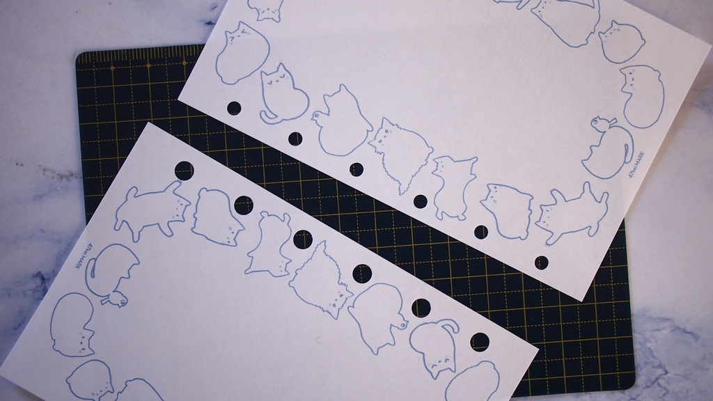 47keiMARK// ミニ6手帳リフィルサイズ(穴あけなし) M6ねこまみれ