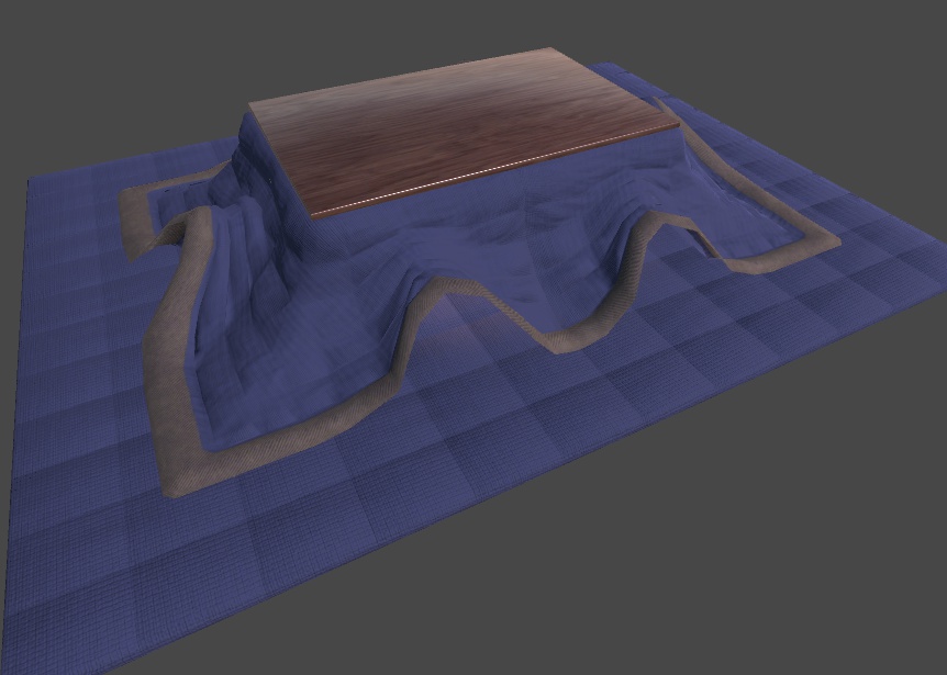 VRChat向けオリジナル3Dモデル「長こたつ」