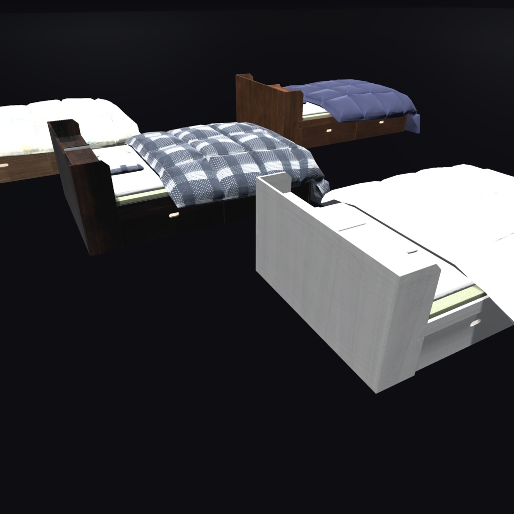 VRChat向けオリジナル3Dモデル「畳ベッド」