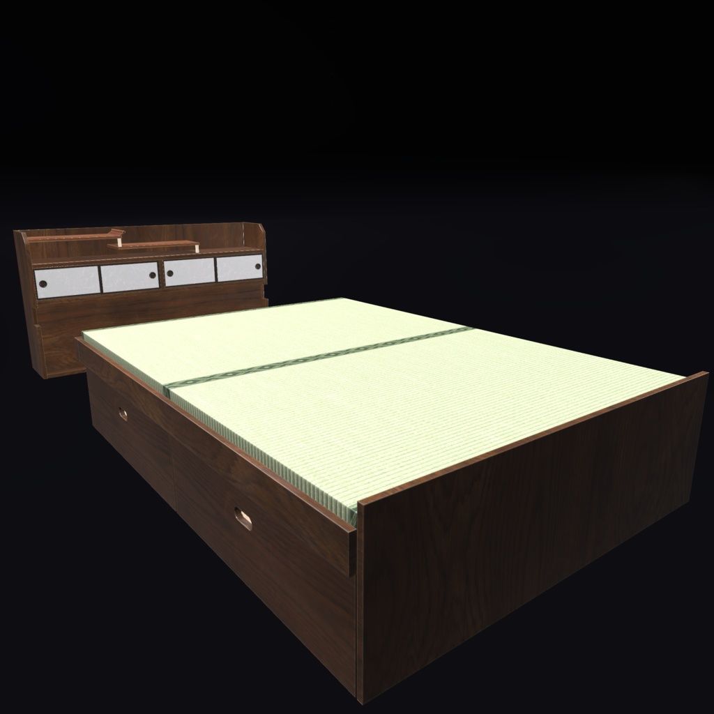 VRChat向けオリジナル3Dモデル「畳ベッド」