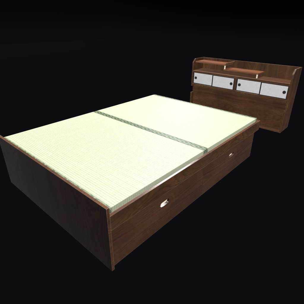 VRChat向けオリジナル3Dモデル「畳ベッド」