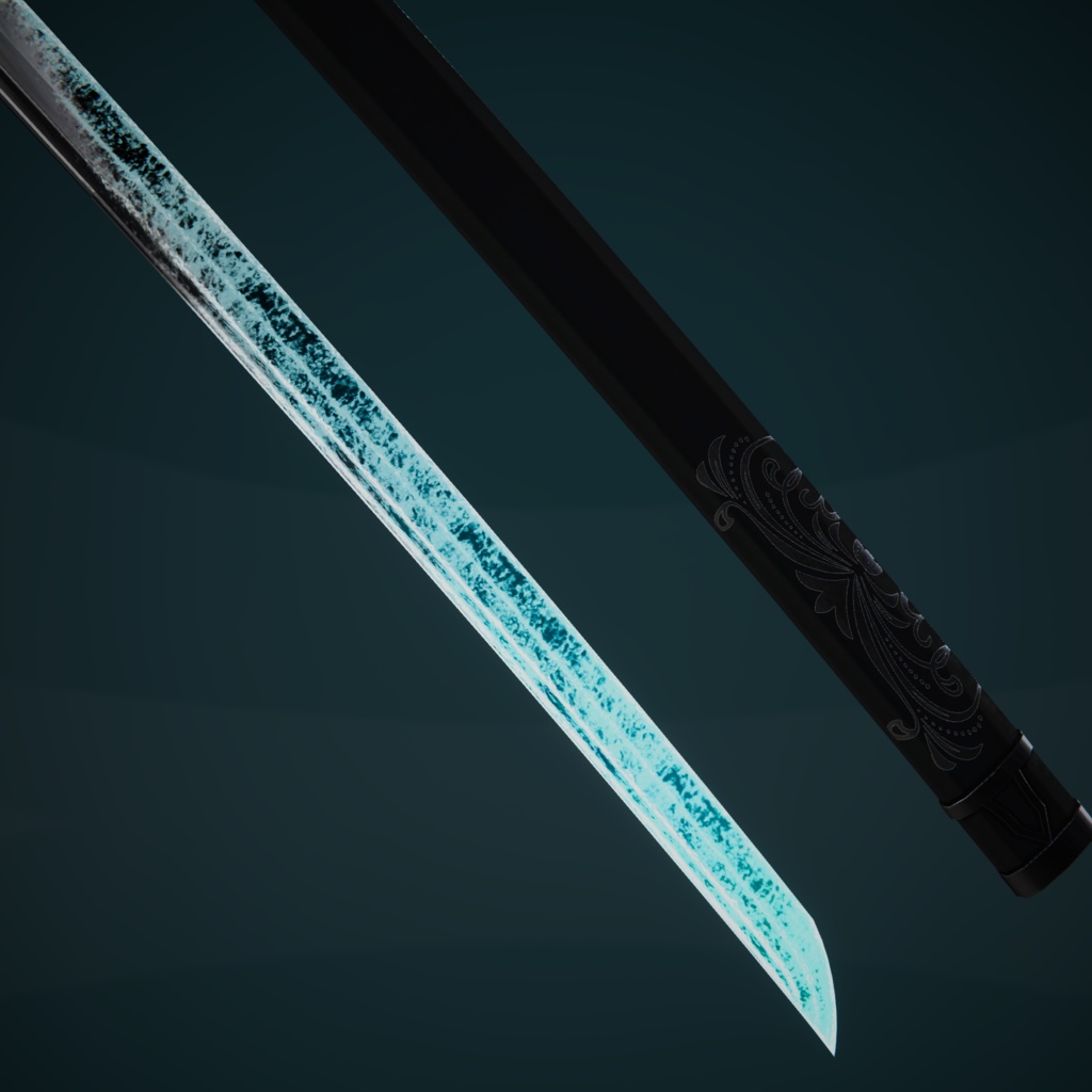 VRChat向けオリジナル3Dモデル「晶化刀」