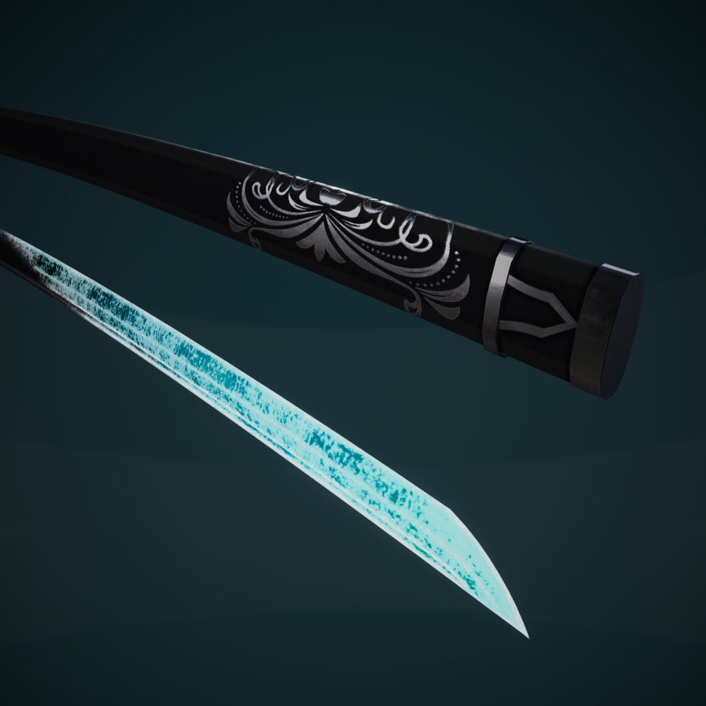 VRChat向けオリジナル3Dモデル「晶化刀」