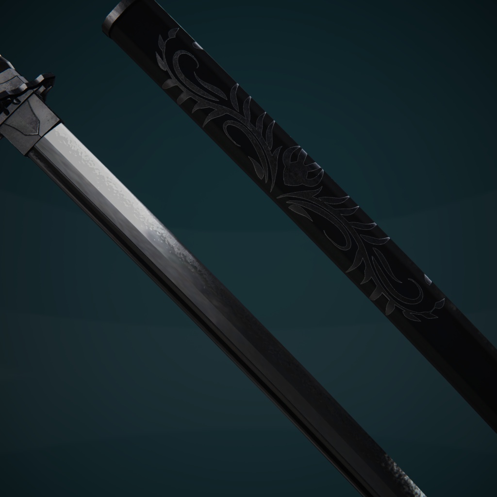 VRChat向けオリジナル3Dモデル「晶化刀」