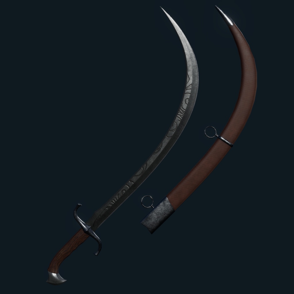 VRChat向けオリジナル3Dモデル「CurvedSword」