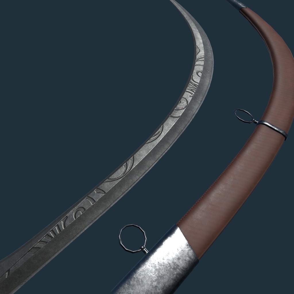 VRChat向けオリジナル3Dモデル「CurvedSword」