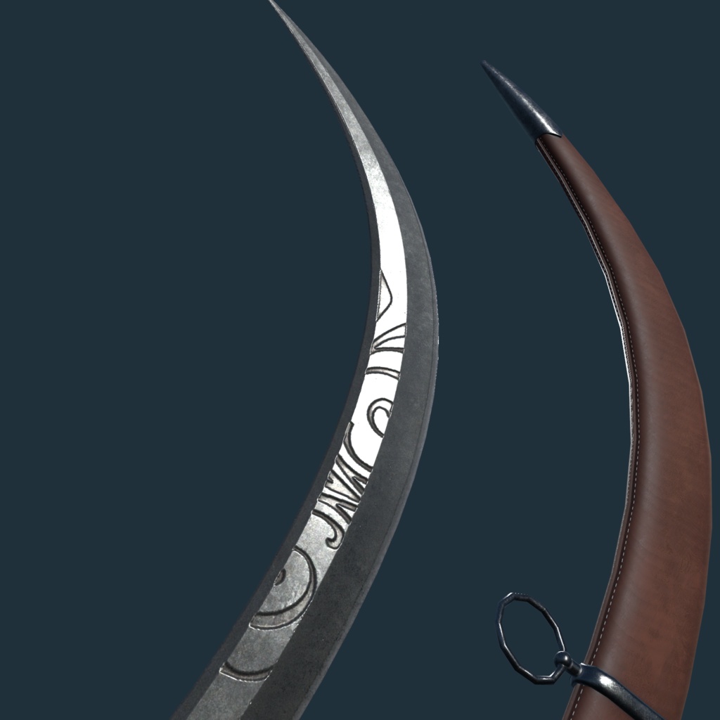 VRChat向けオリジナル3Dモデル「CurvedSword」