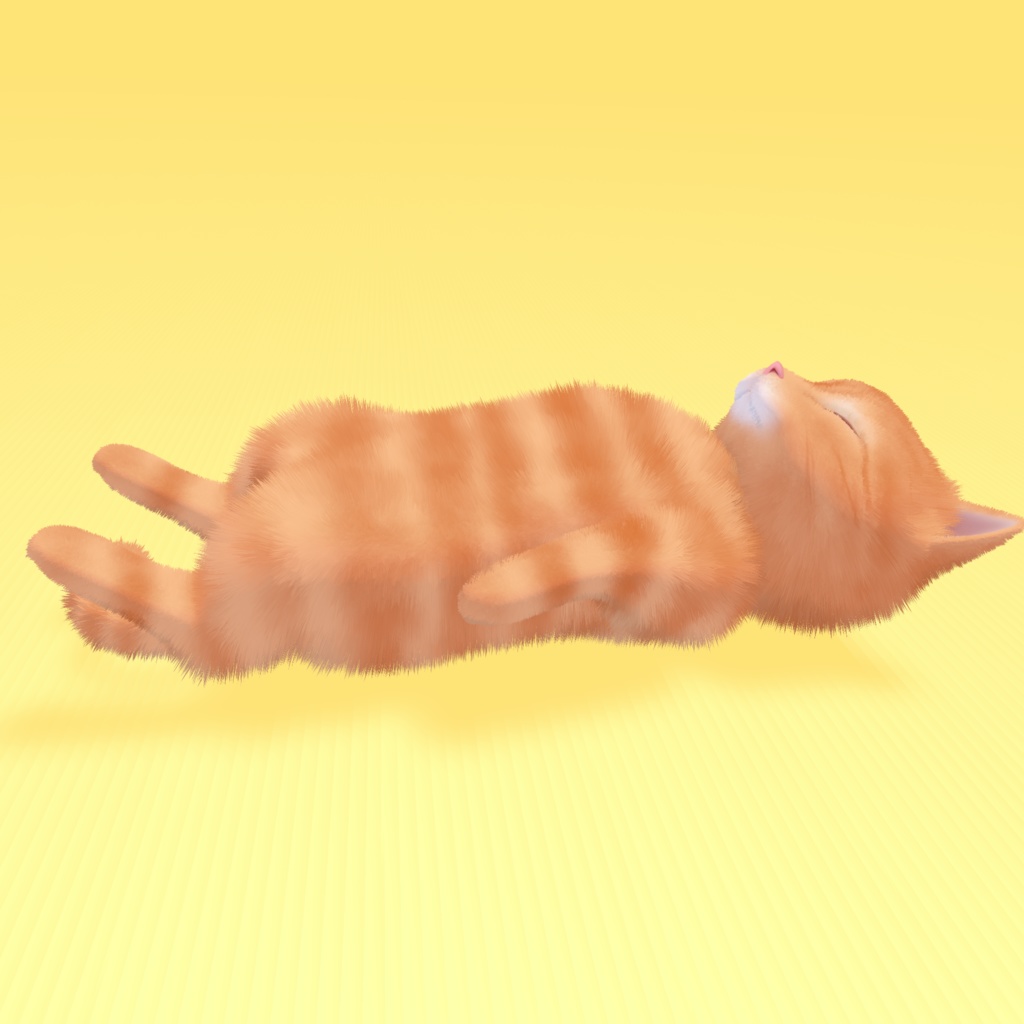 VRChat向けオリジナル3Dモデル「まっすぐ寝てる猫」