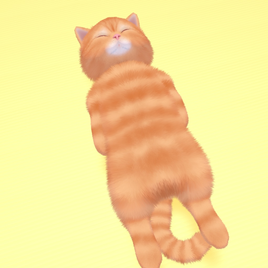 VRChat向けオリジナル3Dモデル「まっすぐ寝てる猫」