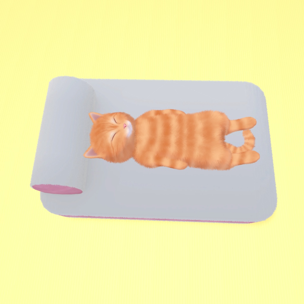 VRChat向けオリジナル3Dモデル「まっすぐ寝てる猫」