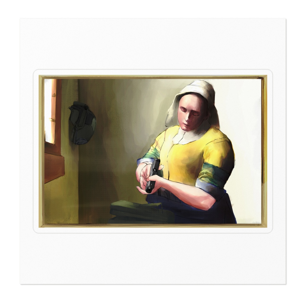 チャンバーを覗く女 ステッカー No.01