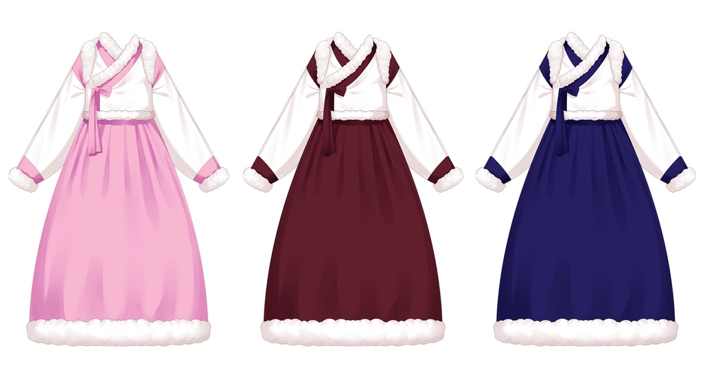 【VTuber衣装素材】ウィンター韓服 / Winter Hanbok assets