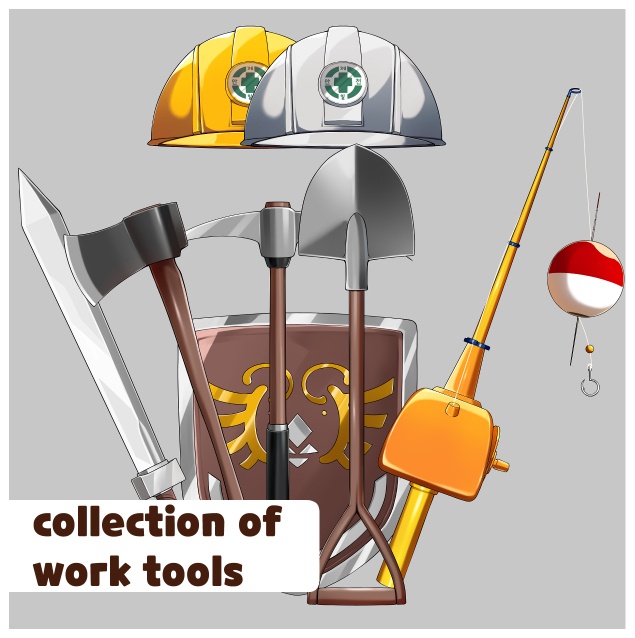 (道具) 作業ツール素材集 / working tools Asset Collection (50¥+30% Sale Ends 8/01│50¥+30% 8月1日までセール)