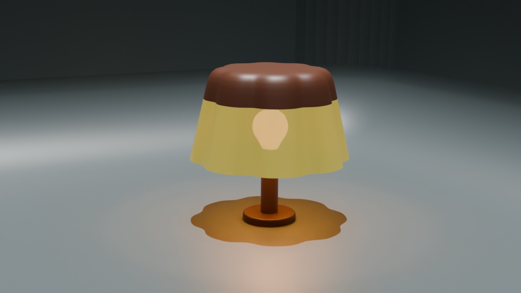 プリン 型デスクライト 3D Blender 