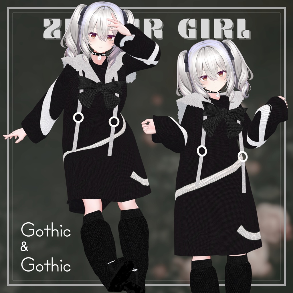 【15アバター対応】Zipper girl(Casual Dress)