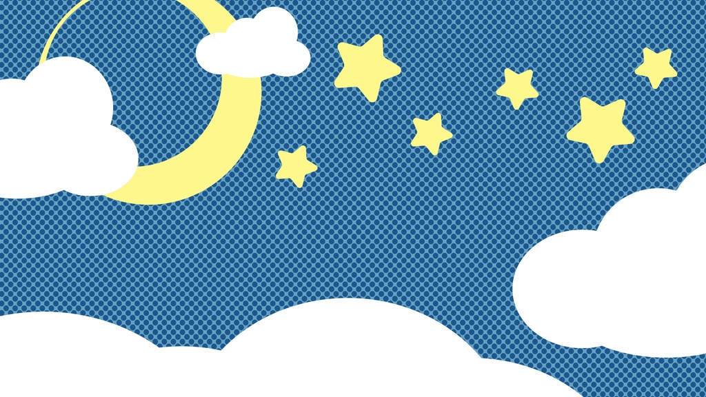 【無料】配信用待機画面　ポップな月夜　シンプル