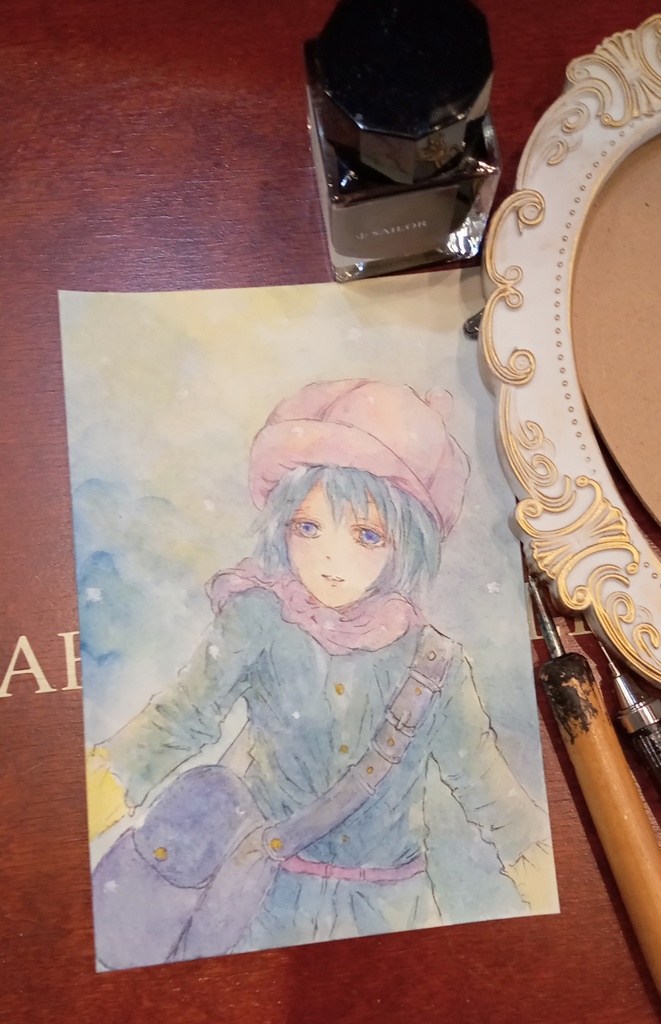 手描きイラスト(ハガキ) ユキホタル