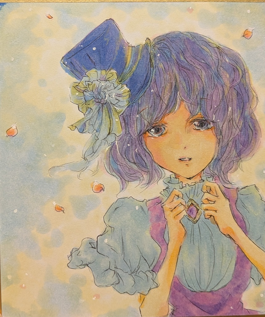 手描きイラスト　色紙