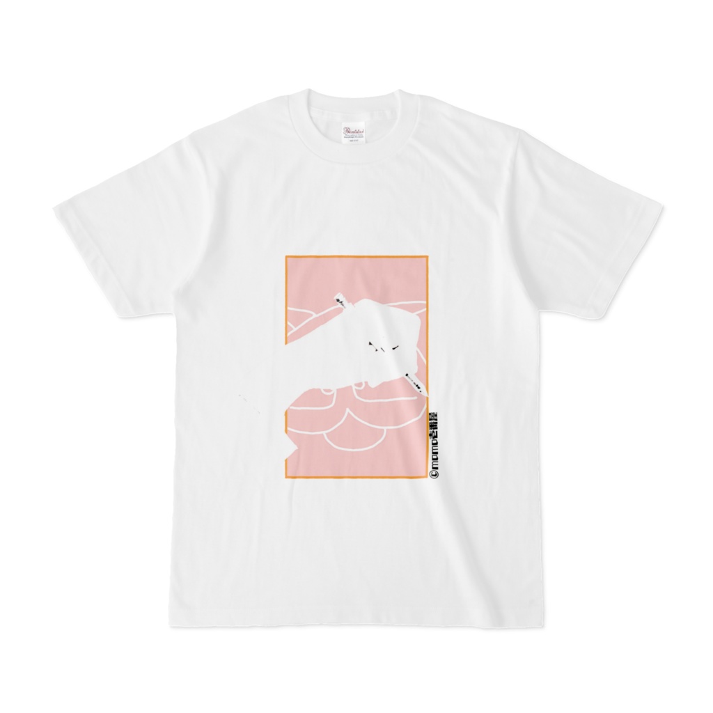 何かを描く腕tシャツ 白 白プリント Momo壱番屋 Booth