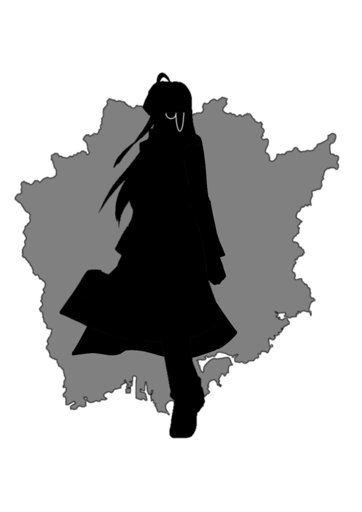 シルエットタイプアクリルキーホルダー(岡山県)