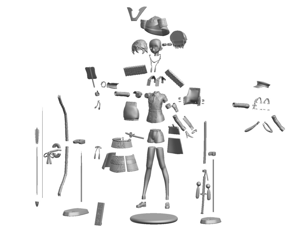 秋田藤四郎 極 ガレージキット(3Dプリンター出力品)