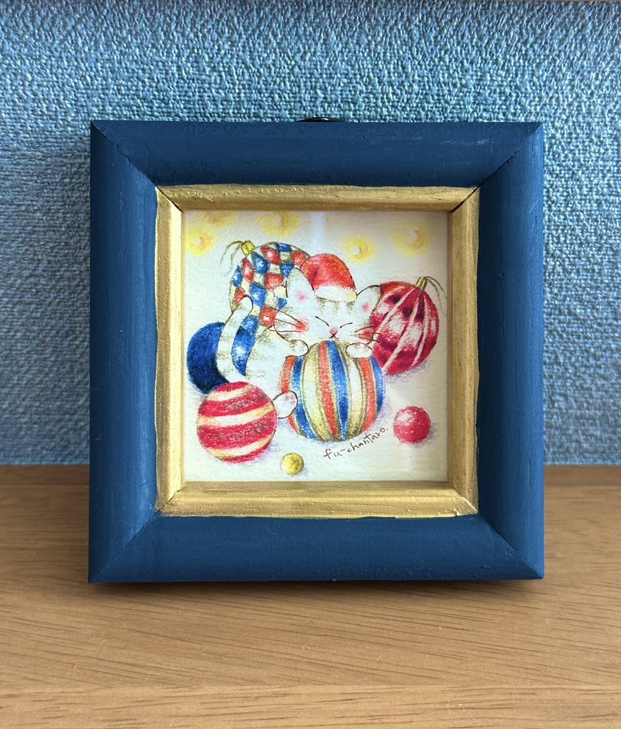 クリスマスミニ原画(ネコ)