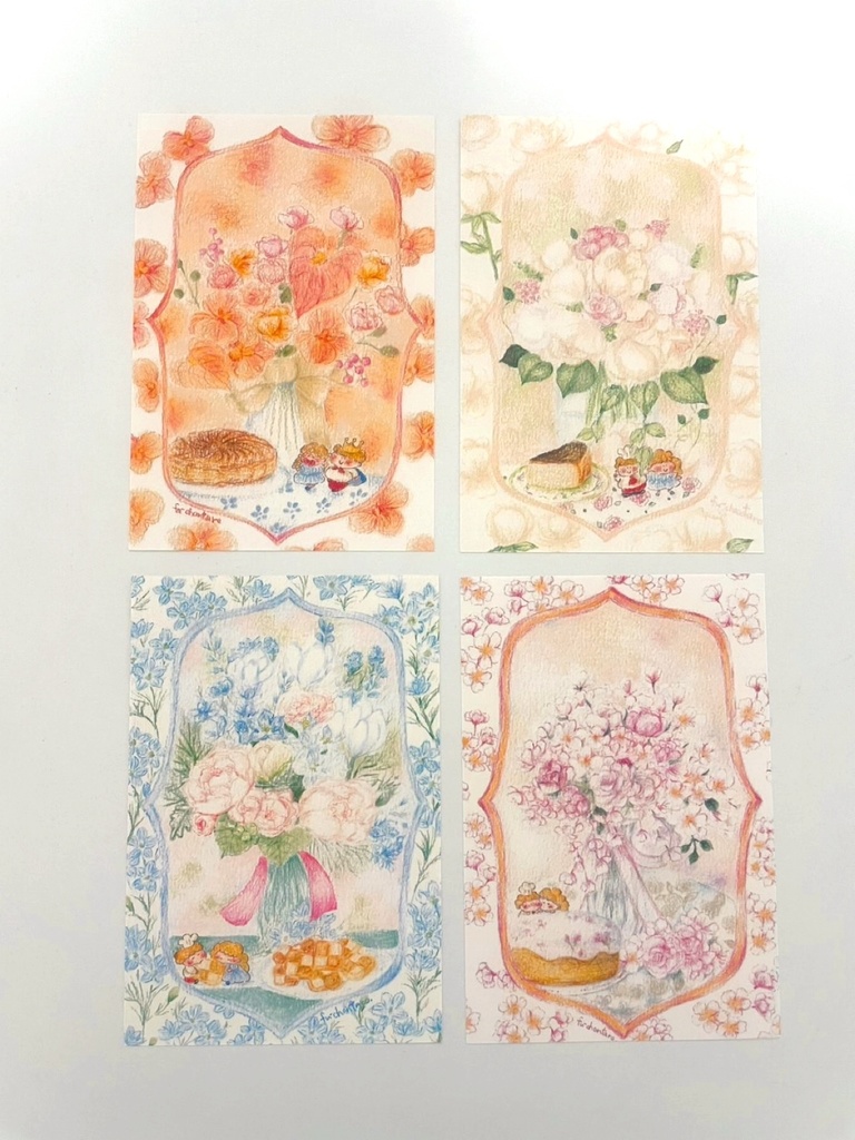 花のポストカード(1〜4月)