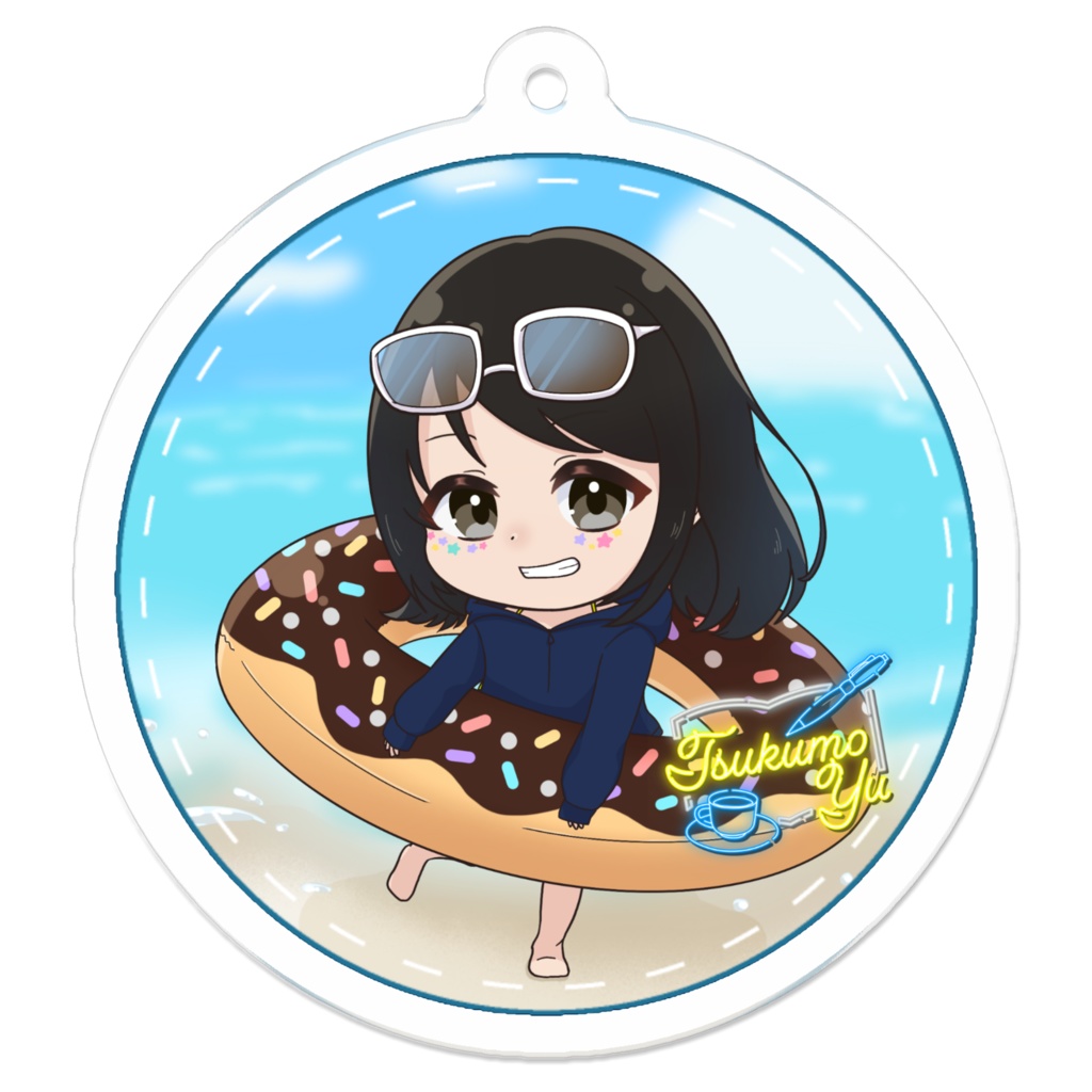 ウキウキ浮き輪のSD / 津雲ゆうアクリルキーホルダー