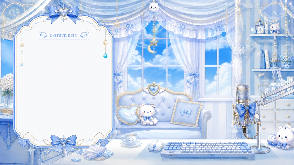 【OBS版】ふわきら♡天使界隈デザインセット|配信素材6点セット