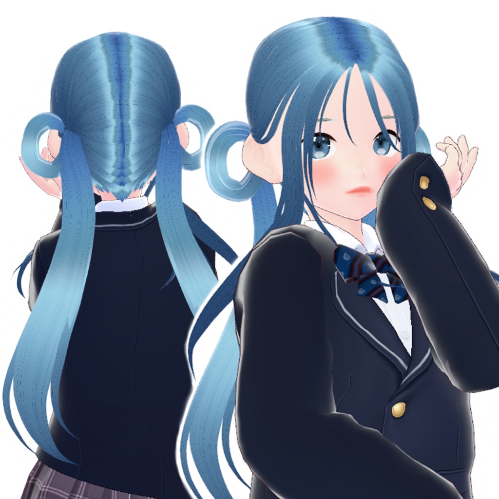  【VRoid】正式版・β版 Hair Preset -  Official / Stable and Beta Version Hair Preset - Beta and Stable - Twintail Bun